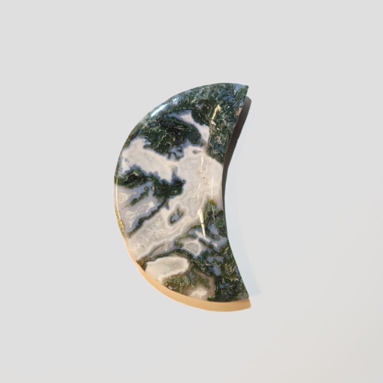 Moss Agate Moon Bowl (C)