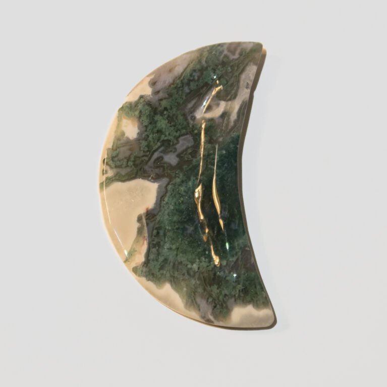 Moss Agate Moon Bowl (D)