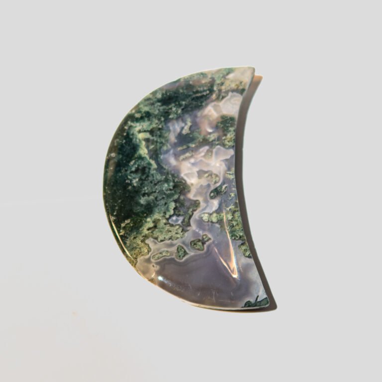 Moss Agate Moon Bowl (E)