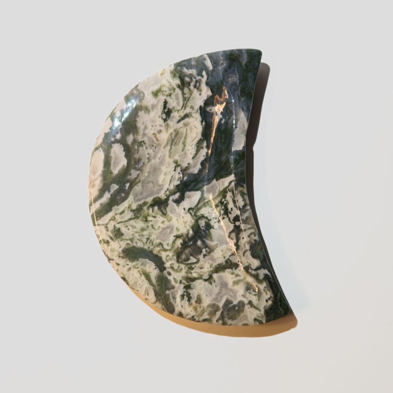 Moss Agate Moon Bowl (H)