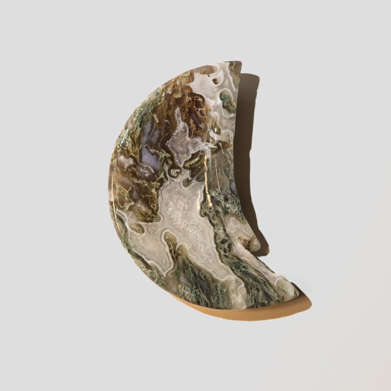 Moss Agate Moon Bowl (I)