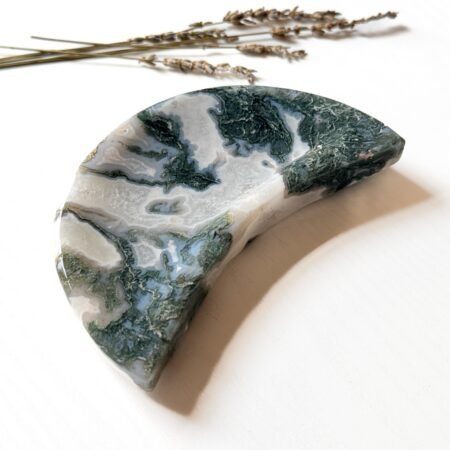 Moss Agate Moon Bowl (C)