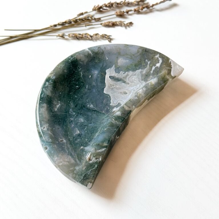 Moss Agate Moon Bowl (G)