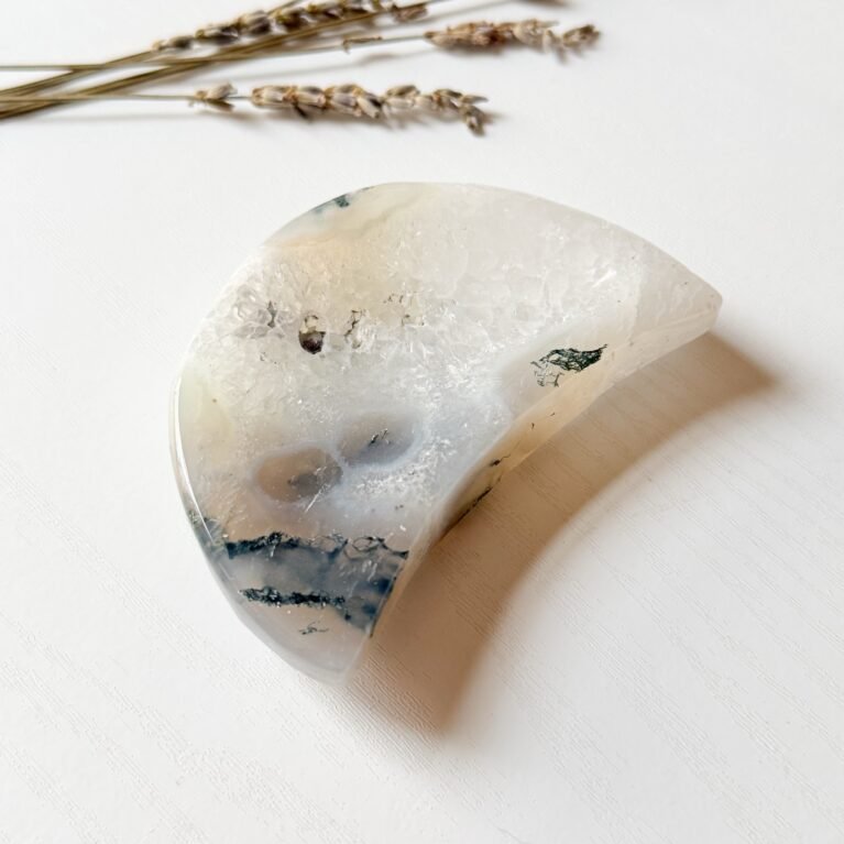 Moss Agate Moon Bowl (A)