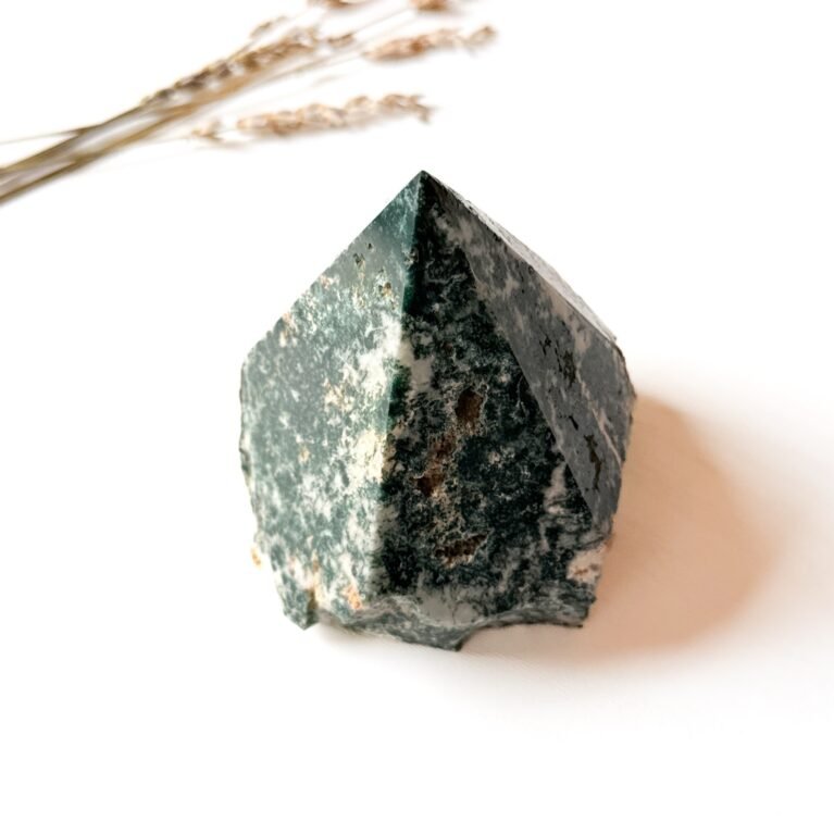 Half Polished Tree Agate Point