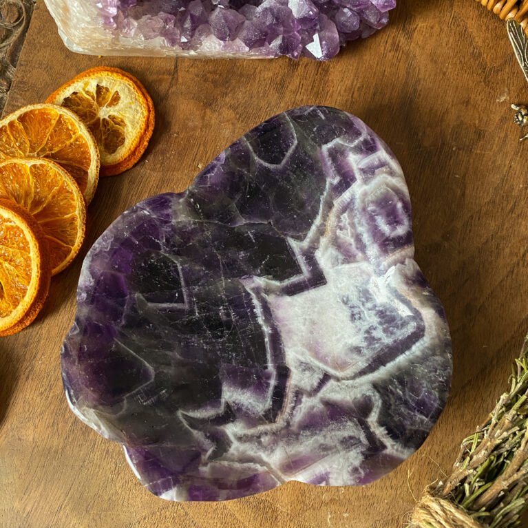 Chevron Amethyst Trinket Dish