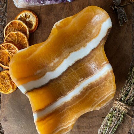 Orange Calcite Bowl Large