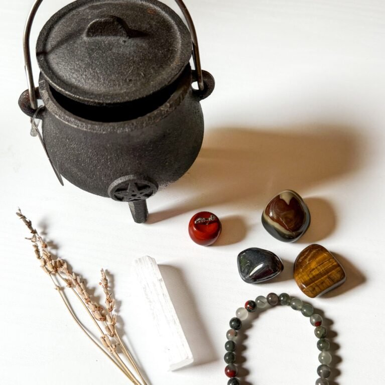 Cast Iron Cauldron Crystal Bundle