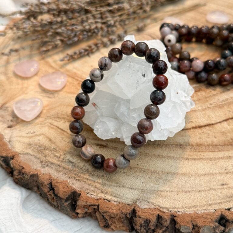 Beaded Bracelet Petrified Wood