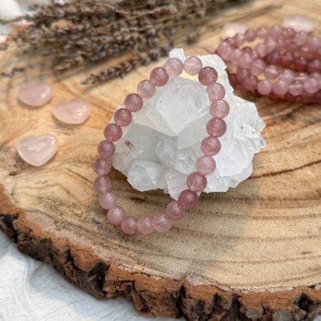 Beaded Bracelet Strawberry Quartz