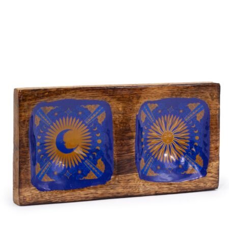 Enameled Double Trinket Tray - Sun & Moon