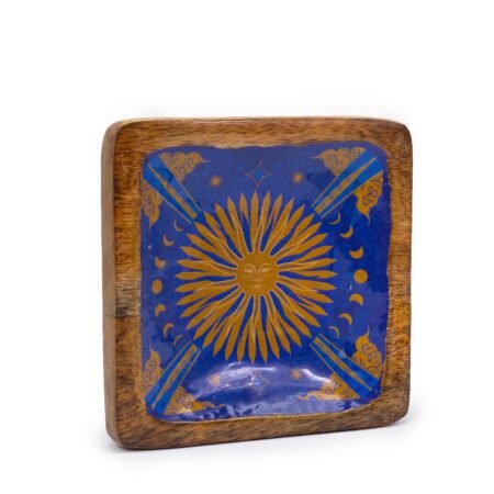 Big Enameled Square Trinket Tray - The Sun
